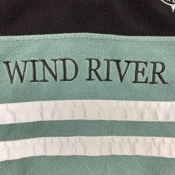 Vintage Wind River Mens Sweater Medium Blue Black 1/4 Zip Fleece Reflective - Picture 2 of 11